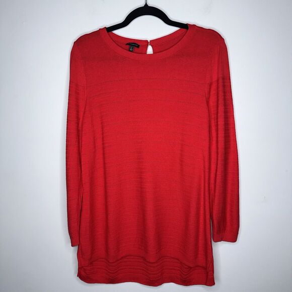 Talbots Sweaters - Talbots Women’s Pointelle Pull On Sweater Tunic 3/4 Sleeve Red Size Large